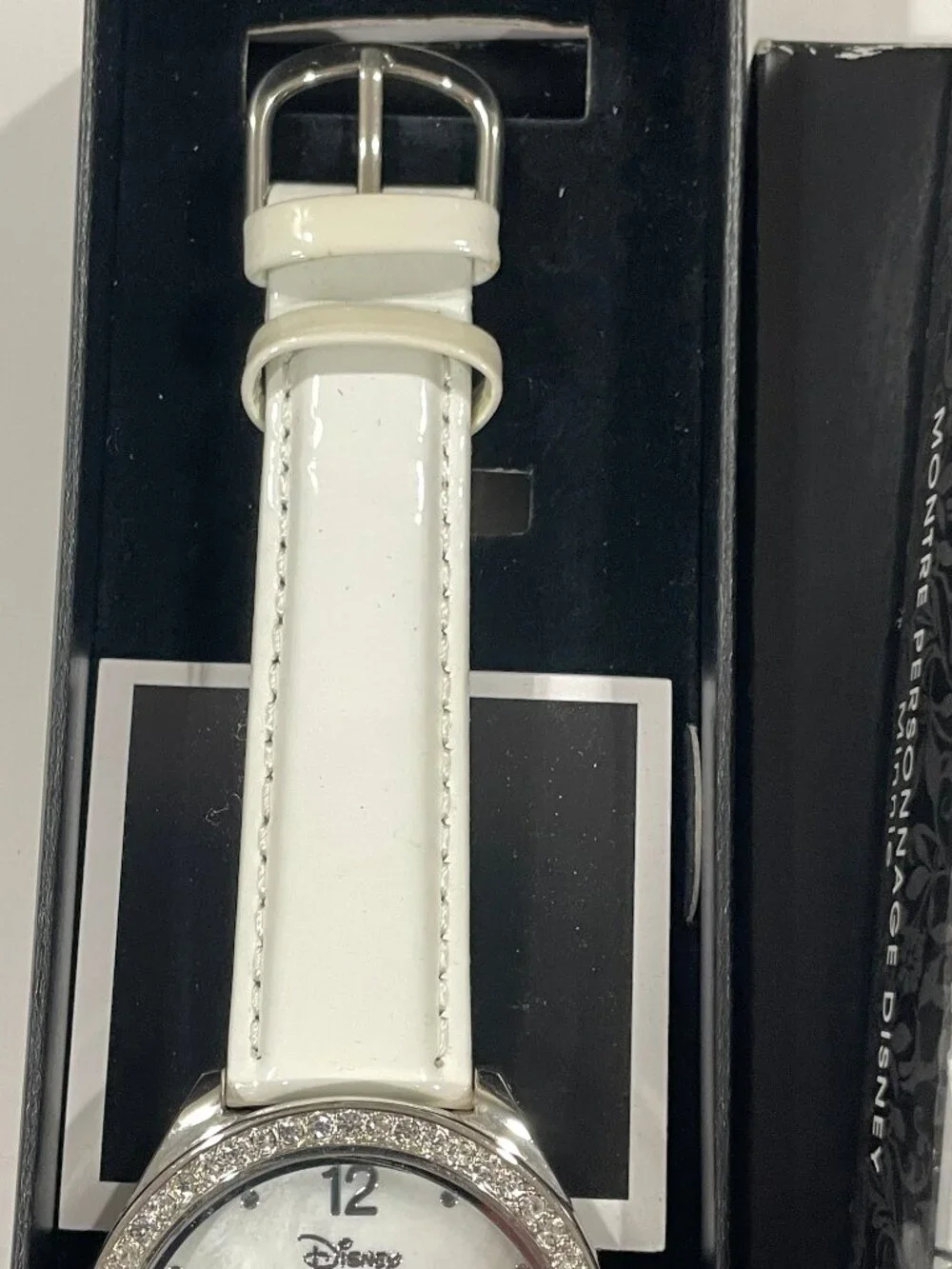 Minnie Mouse Disney/ Avon Rhinestone Watch White Strap Brand NEW Battery WORKS